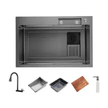 Кухонная мойка ITAL HD7545G, 750x450мм,Нержавеющая сталь, серый