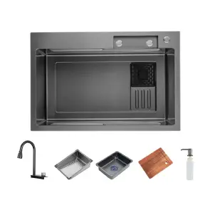 Кухонная мойка ITAL HD7545G, 750x450мм,Нержавеющая сталь, серый №1