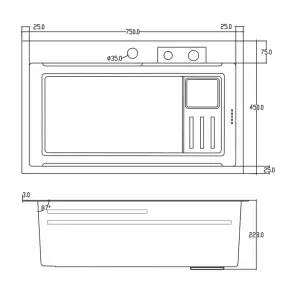 Кухонная мойка ITAL HD7545G, 750x450мм,Нержавеющая сталь, серый №2