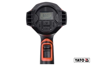 Фен технічний YATO 1.6 кВт 50-650°C 250-500л/хв 2 режими + 5 насадок №4