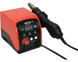 Фен-станція мережева YATO: 750 Вт, t°= 100- 500°С, пов. потік- 120 л/хв, LCD табло, 4 форсунки