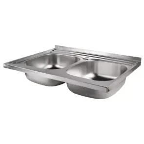 Мойка на две чаши WEZER 7848(08) Desor 790x480x180 мм + сифон №3