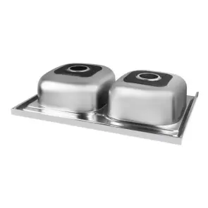 Мойка на две чаши WEZER 7848(08) Desor 790x480x180 мм + сифон №4