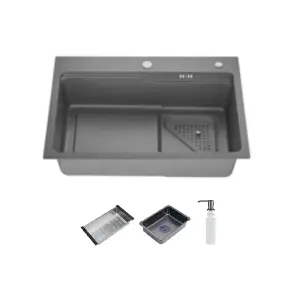 Кухонная мойка ITAL HD7546G, 750x460 мм,Нержавеющая сталь, серый №1