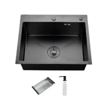 Кухонная мойка ITAL HD6045-B, 600x450мм,Нержавеющая сталь, черный