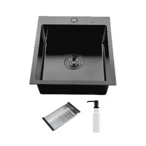 Кухонная мойка ITAL HD4050B, 400x500мм,Нержавеющая сталь, черный №1