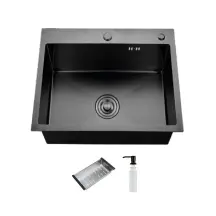Кухонная мойка ITAL HD6050, 600x500мм,Нержавеющая сталь, черный