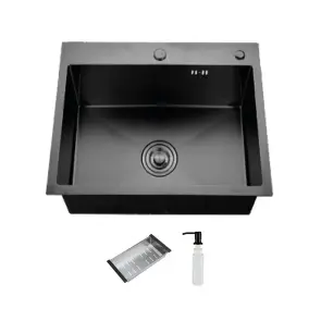 Кухонная мойка ITAL HD6050, 600x500мм,Нержавеющая сталь, черный №1