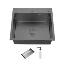 Кухонная мойка ITAL HD6050-G, 600x500мм,Нержавеющая сталь, серый