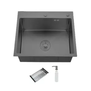 Кухонная мойка ITAL HD6050-G, 600x500мм,Нержавеющая сталь, серый №1