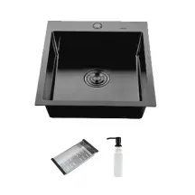 Кухонная мойка ITAL HD5050B, 500x500мм,Нержавеющая сталь, черный