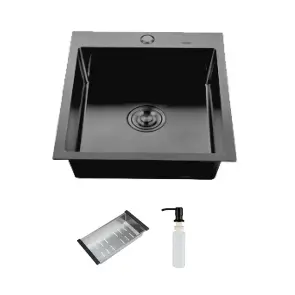 Кухонная мойка ITAL HD5050B, 500x500мм,Нержавеющая сталь, черный №1
