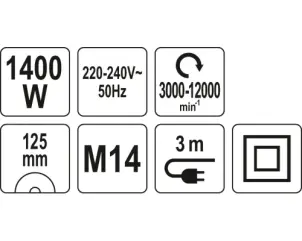 Кутова шліфувальна машина 125 мм YATO YT-82099 №3