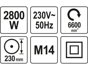 Шліфмашина кутова YATO 2800 Вт №4