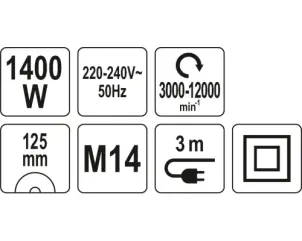 Кутова шліфувальна машина 125 мм з контролем швидкості YATO YT-82098 №4