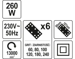 Шліфмашина вібраційна YATO 230 Вт №5