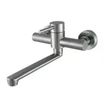Настенный кухонный смеситель WEZER EKO12-01, Нержавеющая сталь.