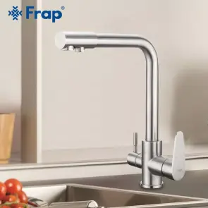 Смеситель Для кухни с двумя воДами Frap F4348, сатин №2