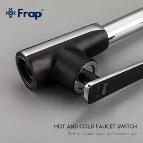 Змішувач для кухНі Frap F4057, чорний/хром №4
