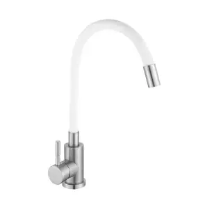 Смеситель Для кухни WEZER EKO4X-01W с гибким изливом, белый №1