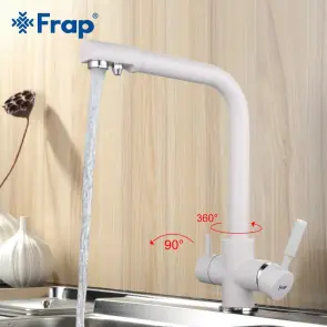 Смеситель Для кухни с двумя воДами Frap F4352-8, белый №2