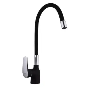 Смеситель Для кухни Frap F4453-04 с гибким изливом, Черный/хром №1