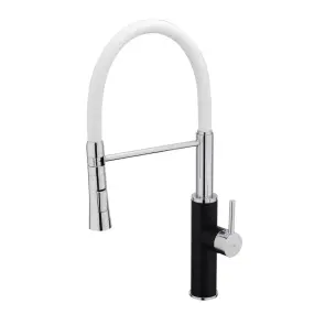 Смеситель Для кухни Frap F4452-7 с гибким изливом, 2 режима, Черный/белый №1