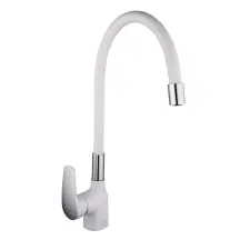 Смеситель Для кухни Frap F4453-03 с гибким изливом, белый/хром