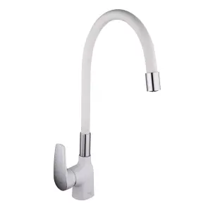 Смеситель Для кухни Frap F4453-03 с гибким изливом, белый/хром №1