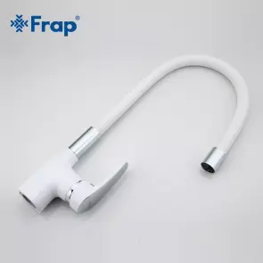 Смеситель Для кухни Frap F4453-03 с гибким изливом, белый/хром №4