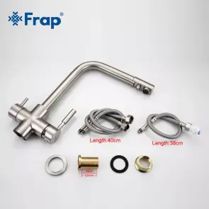 Смеситель Для кухни Frap F4352-5 на две воды, сатинированный №6