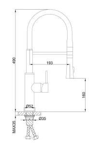 Смеситель Для кухни Frap F4452-6 с гибким изливом, 2 режима, серый/хром №8