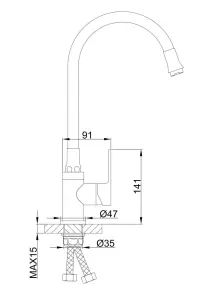 Смеситель Для кухни Frap F4041 с гибким изливом, белый/хром №6