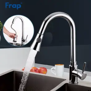 Змішувач для кухНі Frap F6052 з висувним виливом, 2 режими, хром №2