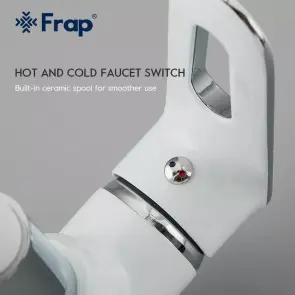 Смеситель Для кухни Frap F4049 с гибким изливом, белый/хром №3