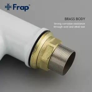 Смеситель Для кухни Frap F4049 с гибким изливом, белый/хром №4