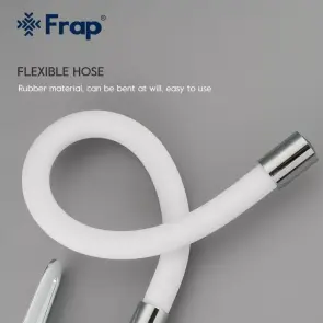 Смеситель Для кухни Frap F4049 с гибким изливом, белый/хром №5