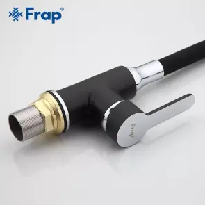 Frap F4042 Смеситель Для кухни с гибким изливом, Черный/Хром №4