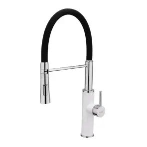 Смеситель Для кухни Frap F4452-8 с гибким изливом, 2 режима, белый/Черный №1