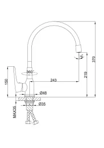 Смеситель Для кухни Frap F4049 с гибким изливом, белый/хром №8