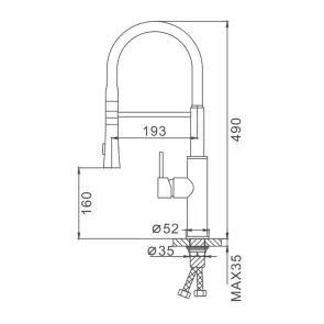 Смеситель Для кухни Frap F4452-8 с гибким изливом, 2 режима, белый/Черный №6