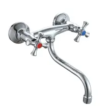 Смеситель Для кухни WEZER VRL1210-12 настенный, двухвентильный, хром