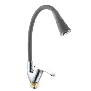 Змішувач для кухНі WEZER VRL417G-04 з силіконовим виливом, Ø35, хром №1