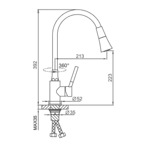 Смеситель Для кухни Frap F4044-3 с гибким изливом, аэратор 2 режима №3