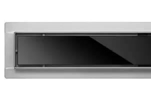 Трап підлоговий для душу Fala BLACK GLASS з нержавіючої сталі 90Х7Х7 см №2