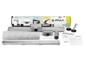 Трап підлоговий для душу Fala BLACK GLASS з нержавіючої сталі 90Х7Х7 см №13