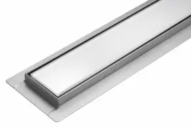 Трап підлоговий для душу Fala WHITE GLASS з нержавіючої сталі 90Х7Х7 см