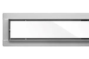 Трап підлоговий для душу Fala WHITE GLASS з нержавіючої сталі 80Х7Х7 см №2