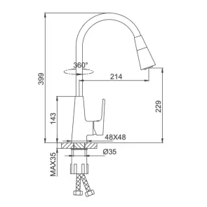 Смеситель Для кухни Frap F4471 с гибким изливом №3