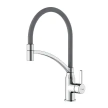 Смеситель Для кухни Frap F4552 с гибким изливом, серый/хром.